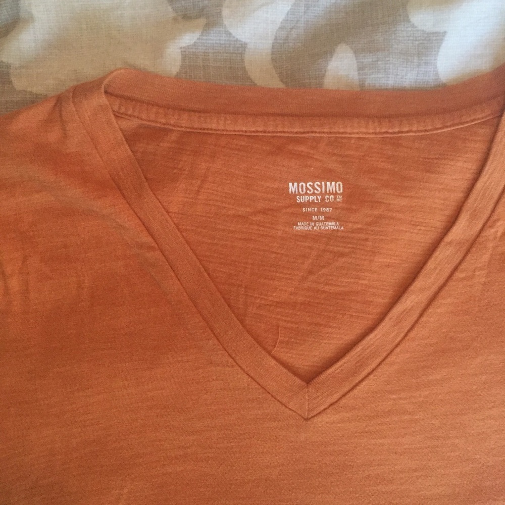 Burnt Orange V Neck Tee